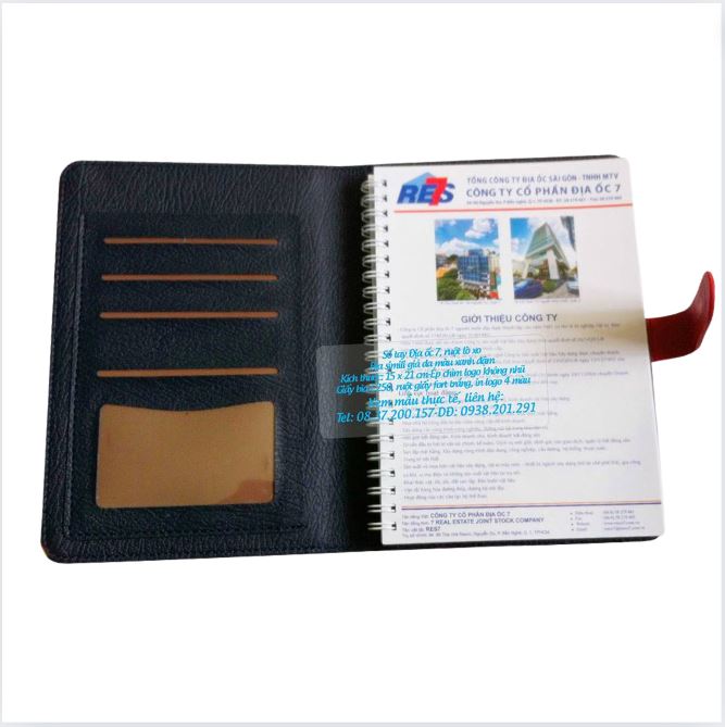 Sổ tay bìa da cao cấp Địa ốc 7 in logo theo yêu cầu Sổ tay bìa da cao cấp Địa ốc 7 in logo theo yêu cầu