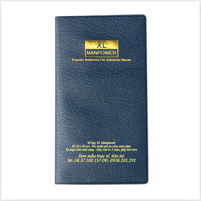 Sổ tay bìa da cỡ nhỏ mini in logo XL Manpower Sổ tay bìa da cỡ nhỏ mini in logo XL Manpower