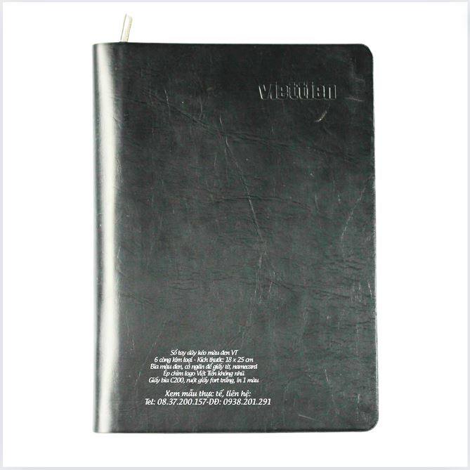 Sổ tay bìa da cao cấp dây kéo Việt Tiến in logo Sổ tay bìa da cao cấp dây kéo Việt Tiến in logo
