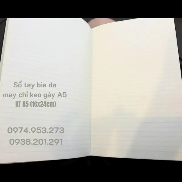 Sổ tay bìa da may chỉ keo gáy sơn cạnh A5 - Tân Cảng Sài Gòn