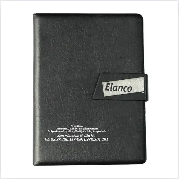 Sổ tay đẹp mẫu Elanco ép nhũ bạc