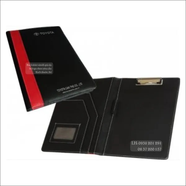 Bìa hồ sơ folder simili giả da in logo