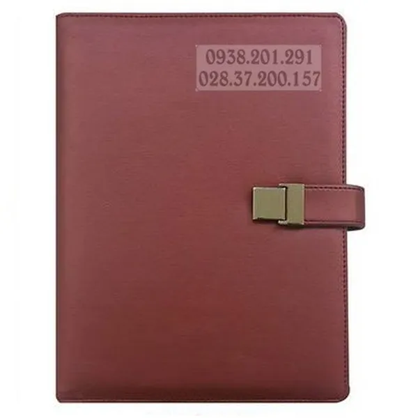 Mẫu sổ tay bìa da còng màu đỏ tía MS: 8P-156