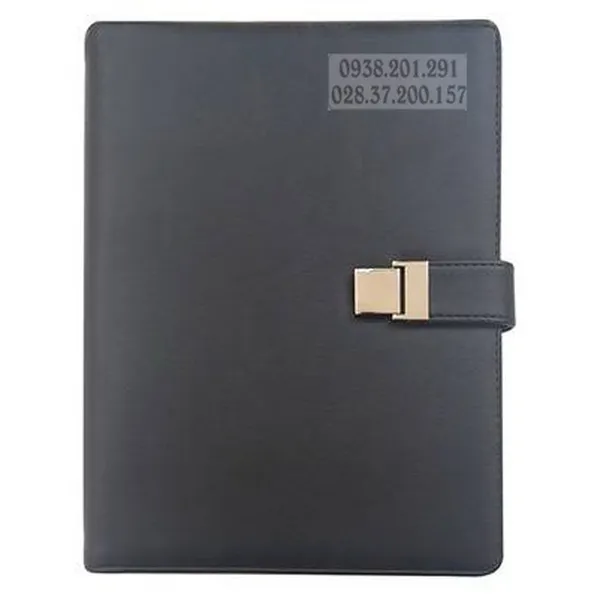 Sổ tay bìa da 6 còng màu đen MS: 8P-159
