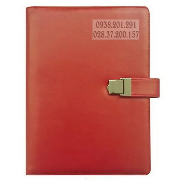 Sổ tay bìa da gáy còng màu đỏ MS: 8P-158