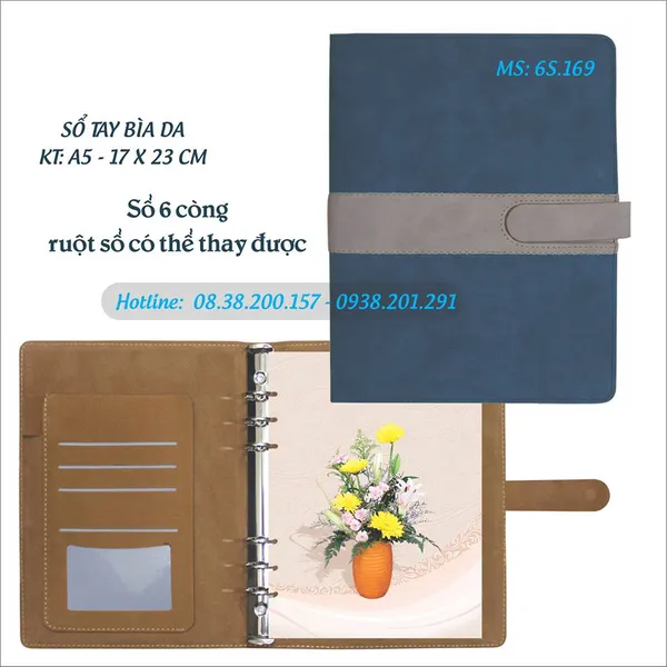 Sổ tay bìa giả da cao cấp 2017 - MS 6S.169