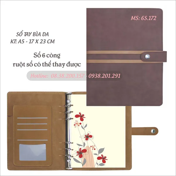 Sổ tay bìa giả da cao cấp 2017 - MS 6S.172