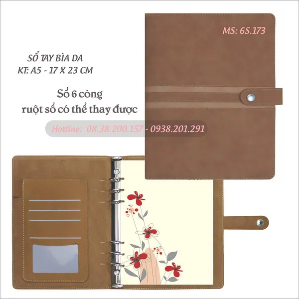Sổ tay bìa giả da cao cấp 2017 - MS 6S.173