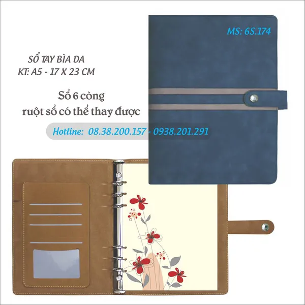 Sổ tay bìa giả da cao cấp 2017 - MS 6S.174