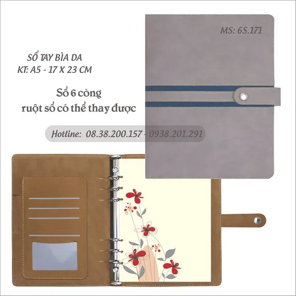 Sổ tay bìa giả da cao cấp 2017 - MS 6S.171