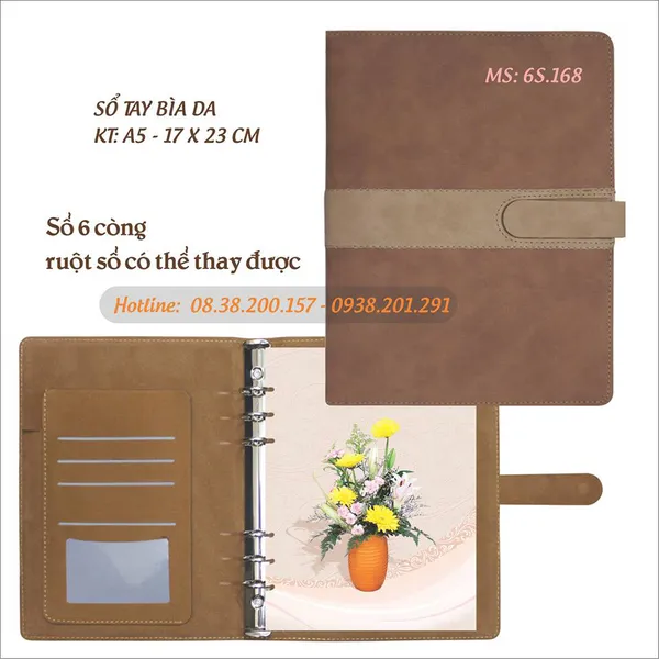 Sổ tay bìa giả da cao cấp 2017 - MS 6S.168