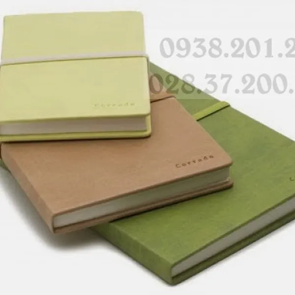 Sổ tay dán gáy A5 màu xanh lá màu kem