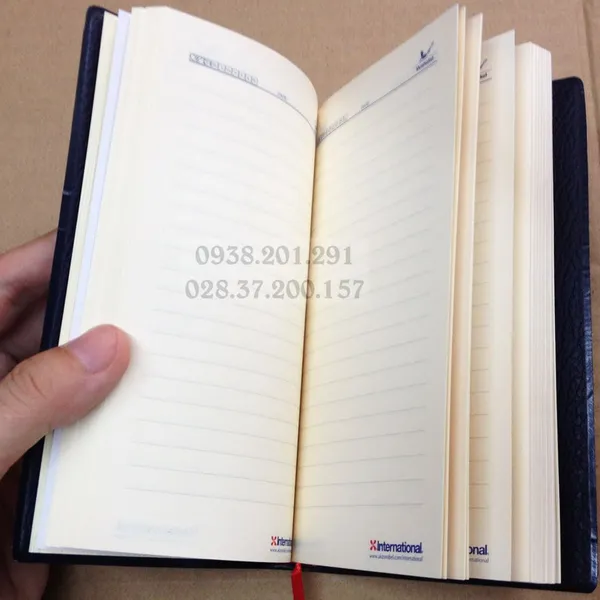Sổ tay dán gáy A6 nhỏ xanh đậm