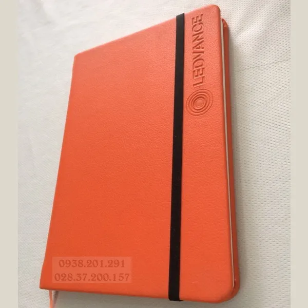 Sổ tay keo gáy màu cam A5 cột dây