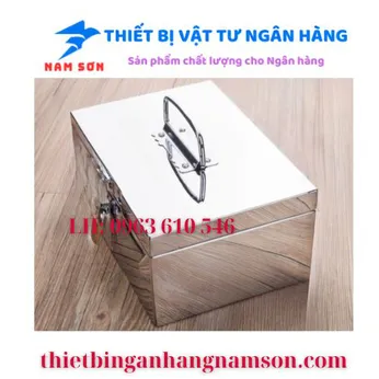 Thùng Inox áp tải tiền 30 x 30 x 30 cm