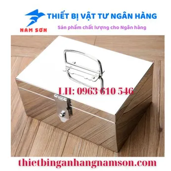 Thùng Inox áp tải tiền 30 x 18 x 20 cm