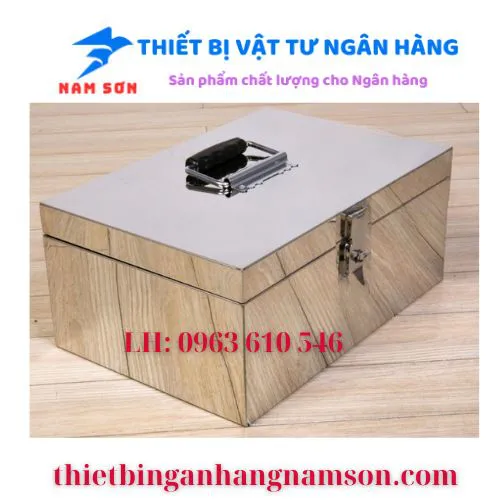 Thùng Inox áp tải tiền 50 x 40 x 35 cm