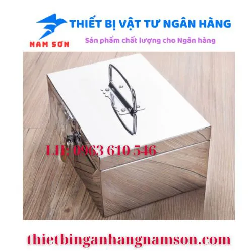 Thùng Inox áp tải tiền 30 x 30 x 30 cm
