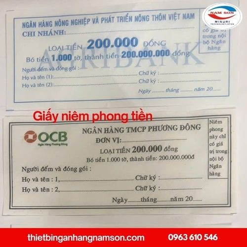 Giấy Niêm Phong Tiền Ngân Hàng