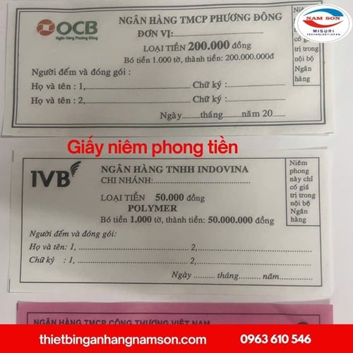 Giấy Niêm Phong Tiền Ngân Hàng