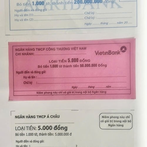 Giấy Niêm Phong Tiền Ngân Hàng