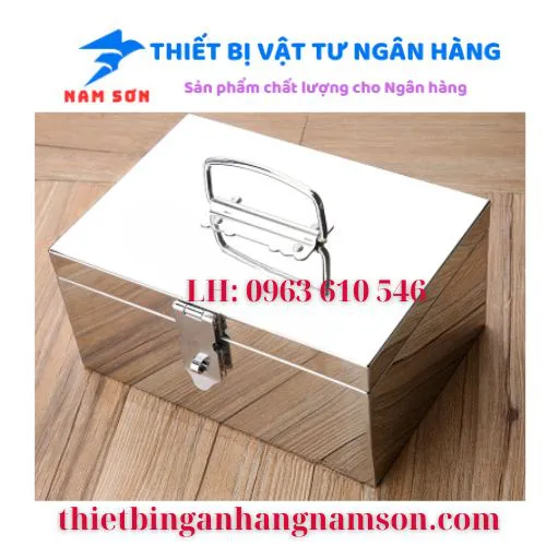 Thùng Inox áp tải tiền 30 x 18 x 20 cm