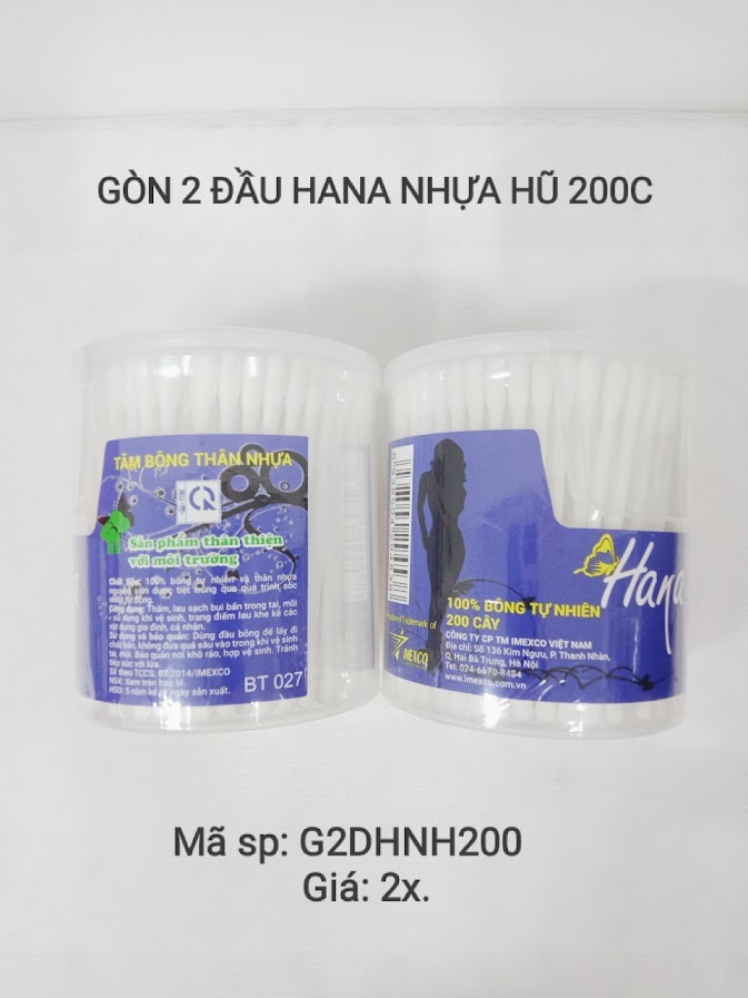 Gòn 2 đầu Hana nhựa hũ 200 Gòn 2 đầu Hana nhựa hũ 200