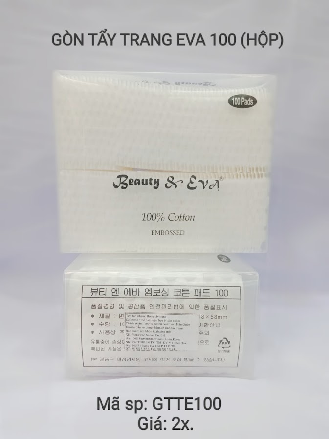 Gòn tẩy trang Eva 100(hộp) Gòn tẩy trang Eva 100(hộp)