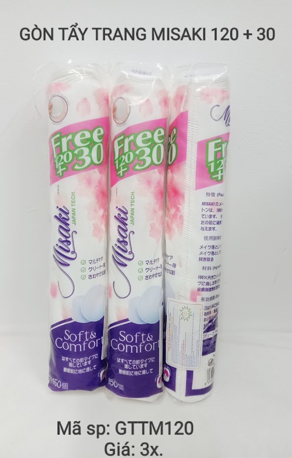 Gòn tẩy trang Misaki 120+30 Gòn tẩy trang Misaki 120+30