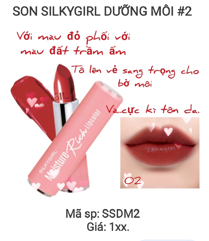son silkygirl dưỡng môi 2 son silkygirl dưỡng môi 2