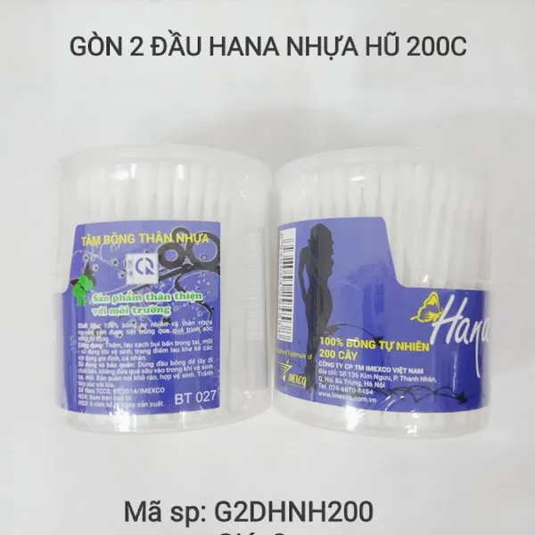 Gòn 2 đầu Hana nhựa hũ 200c