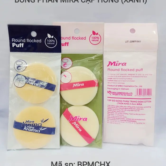 Bông phấn Mira cặp hồng (xanh)