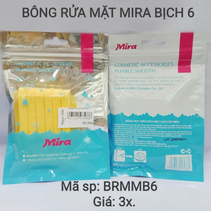 Bông rửa mặt Mira bich 6