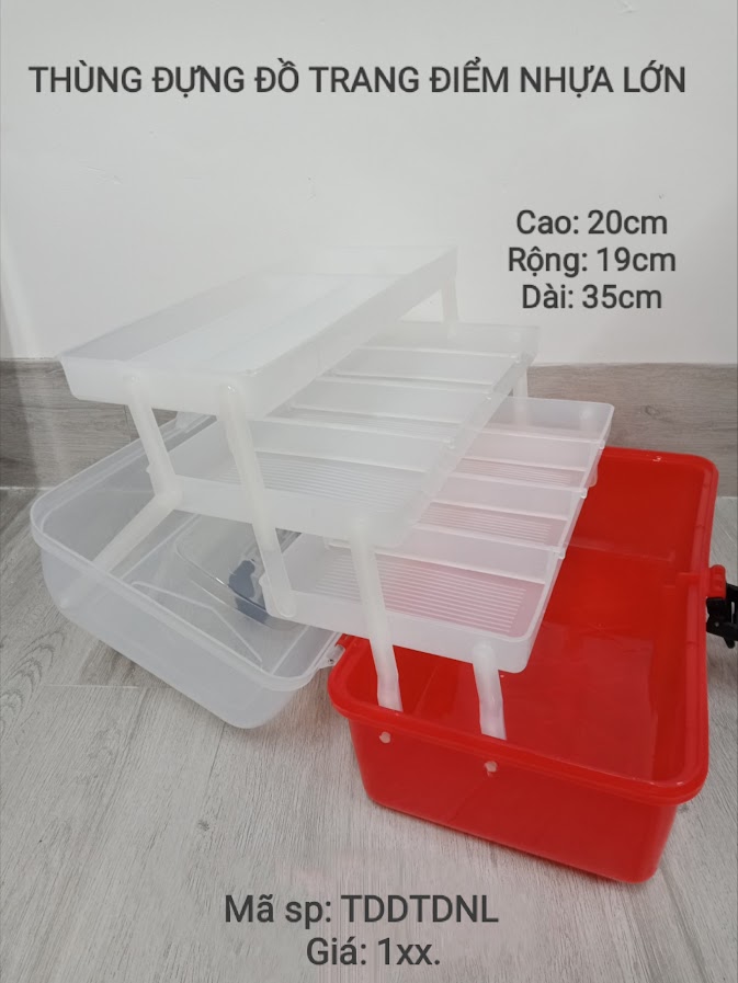 Thùng đựng đồ trang điểm nhựa lớn Thùng đựng đồ trang điểm nhựa lớn