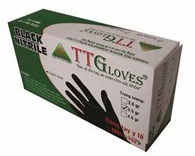 Găng tay y tế nitrile màu đen Toàn Tâm Glove TTGloveS Nitrile