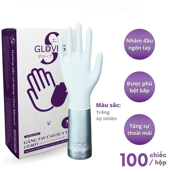Găng tay y tế có bột latex Sritrang 4.8gr
