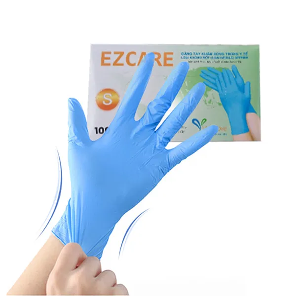 Găng tay Y tế không bột Nitrile Vietglove EZCARE màu xanh