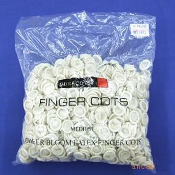 Bao Ngón Tay Cao Su Màu Trắng (Chữ Màu xanh)