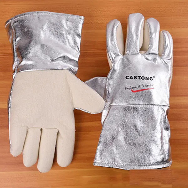 Găng Tay Chịu Nhiệt Castong 350°C Sợi Meta-Aramid Trắng Bạc