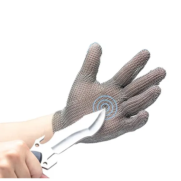 Găng tay lưới inox chống cắt móc cài bằng inox