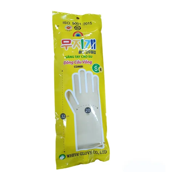 Găng tay cao su đông cầu vồng combi size S,M ( 10 đôi)
