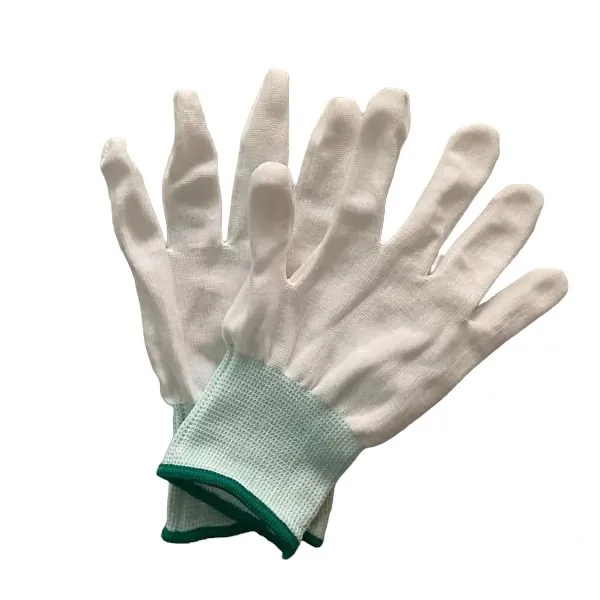 Găng tay không phủ sợi polyester màu trắng