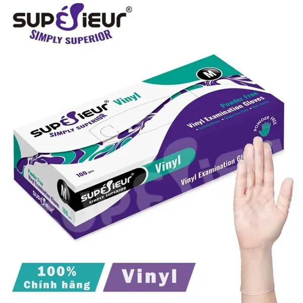 Găng tay y tế không bột Vinyl Supérieur