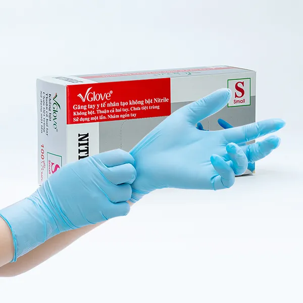 Găng tay Y tế không bột Nitrile Vglove 