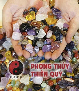 Đá thạch anh vụn ngũ sắc đánh bóng