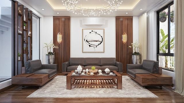 Phòng khách gỗ Óc Chó