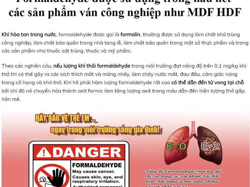 Cảnh báo : Ván gỗ công nghiệp gây ưng thư