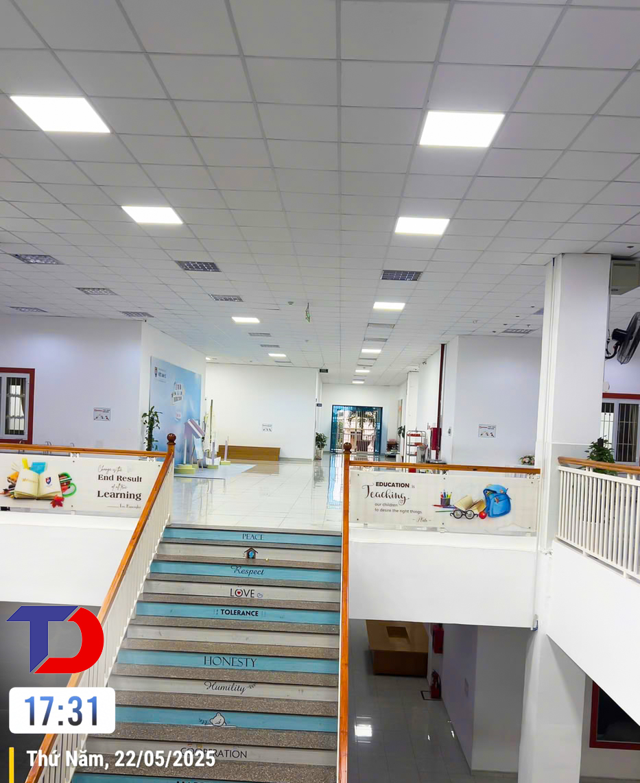 Tâm Đức Tech thi công lắp đặt hệ thống chiếu sáng trường học