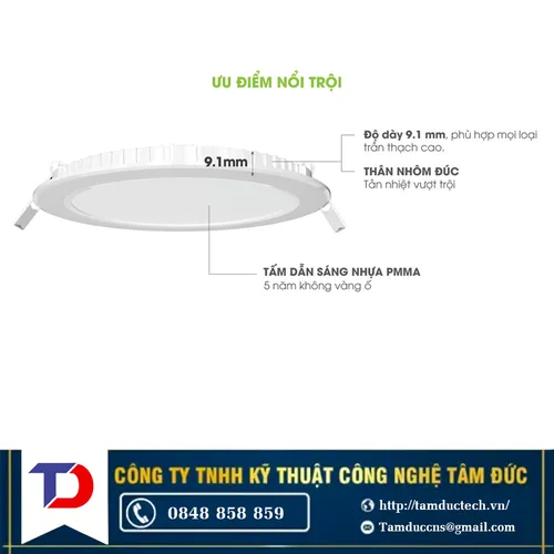 Đèn Panel 9W/110 V2 Trắng Rạng Đông