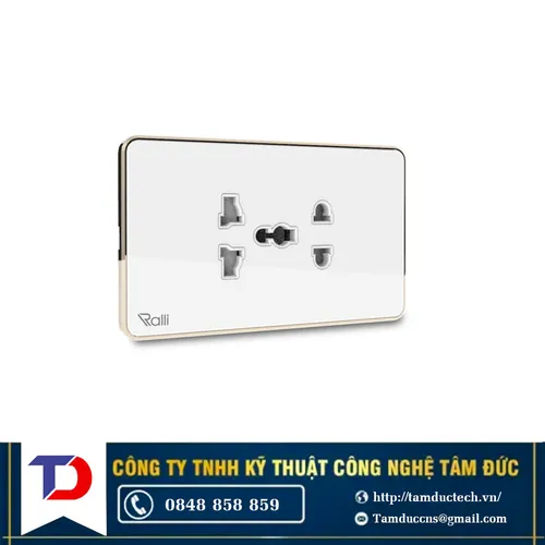 Ổ cắm âm tường cao cấp OCAT04K 2C/16A Rạng Đông